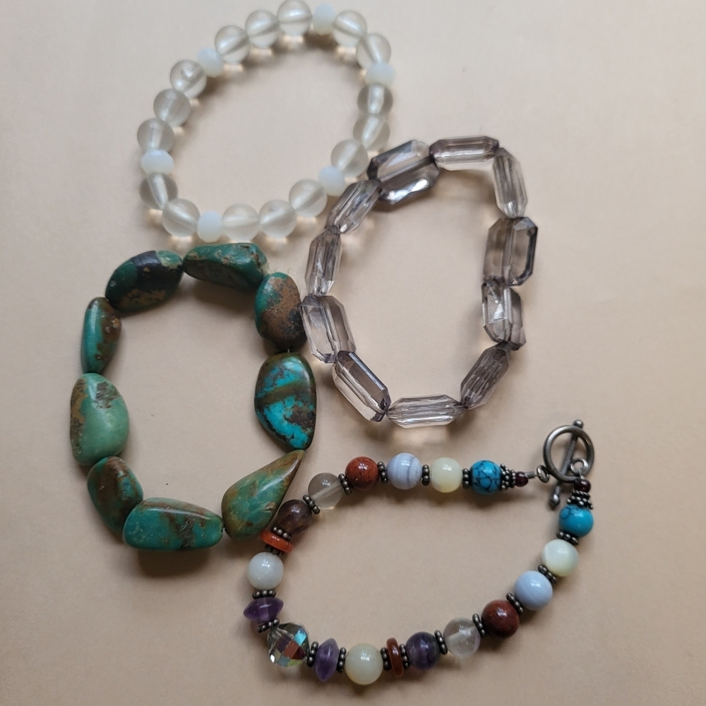 4 beaded bracelets